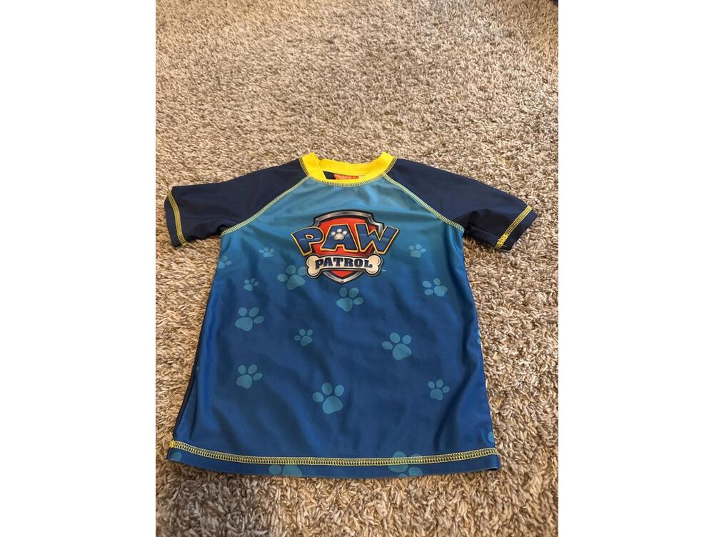 Nickelodeon Paw Patrol Kid 5T Blue Yellow Short Rash Guard